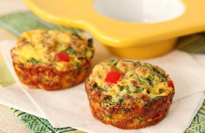 Kale and Mozzarella Mini Frittatas