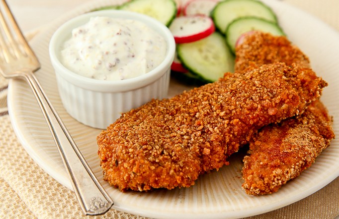 Oven-Baked Grape Nuts Chicken Tenders